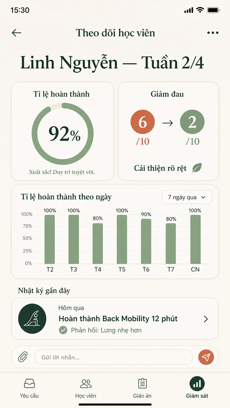 Màn hình Monitor Progress — Theo dõi tiến độ