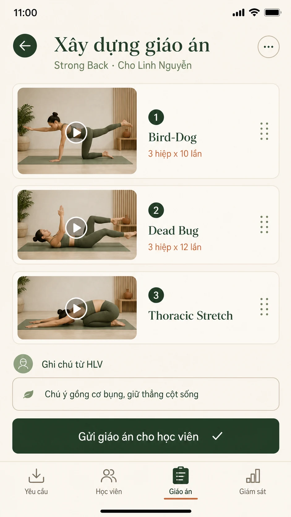 Màn hình Plan Builder — Xây dựng giáo án