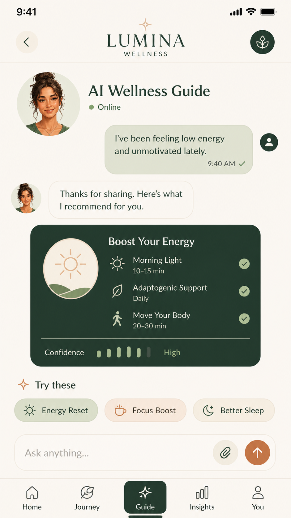 AI Wellness Guide — trợ lý wellness
